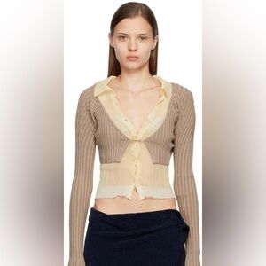 Jacquemus Beige La Papier La Maille Pralu Cardigan